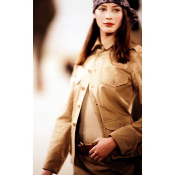 Ralph Lauren Collection Vintage 1994 Runway Utility Field Safari Jacket 10 Tan M - Picture 2 of 16